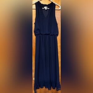 Elegant Navy Sleeveless Dress
